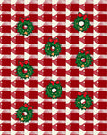 Festive Red Buffalo Plaid Wreath Rug