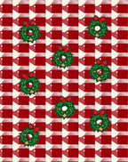 Festive Red Buffalo Plaid Wreath Rug