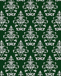 Emerald Green White Classic Damask Rug
