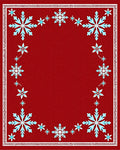 Festive Red Snowflake Border Rug