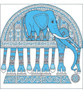 Cerulean Elephant Archway Medallion Rug