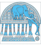 Cerulean Elephant Archway Medallion Rug