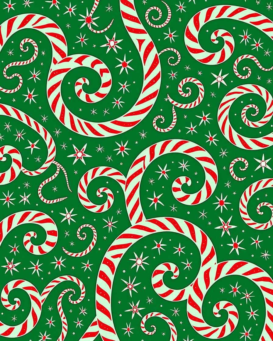 Whimsical Red White Swirl Candy Canes Rug