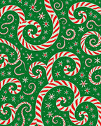 Whimsical Red White Swirl Candy Canes Rug