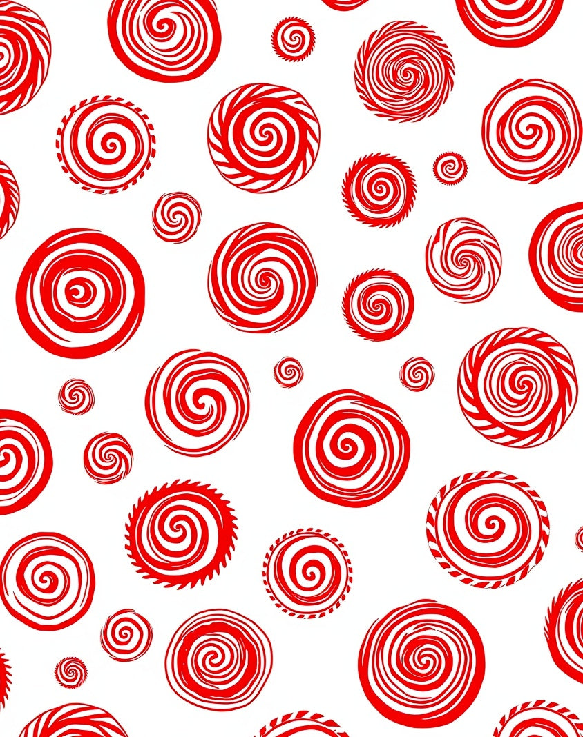 Bold Red Swirl Circles Collection Rug