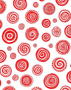 Bold Red Swirl Circles Collection Rug