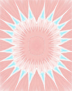 Blush Teal Starburst Sunburst Rug