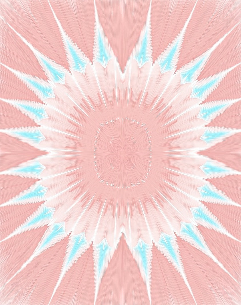 Blush Teal Starburst Sunburst Rug