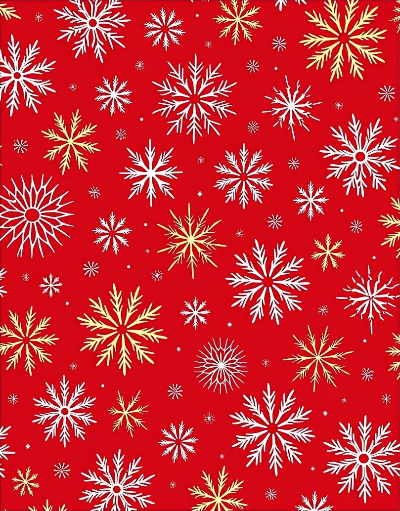 Festive Red Snowflake Collage Rug