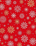 Festive Red Snowflake Collage Rug