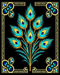 Exotic Turquoise Peacock Feather Bouquet Rug