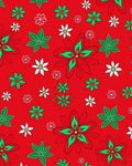 Vibrant Red Green Flower Medley Rug