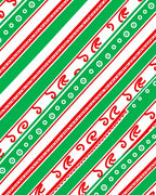 Red Green Striped Swirl Circles Rug