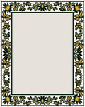 Emerald Yellow Floral Border Rug