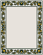Emerald Yellow Floral Border Rug
