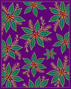 Purple Green Red Floral Medallion Rug