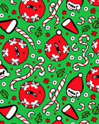 Festive Red Green Christmas Ornaments Rug