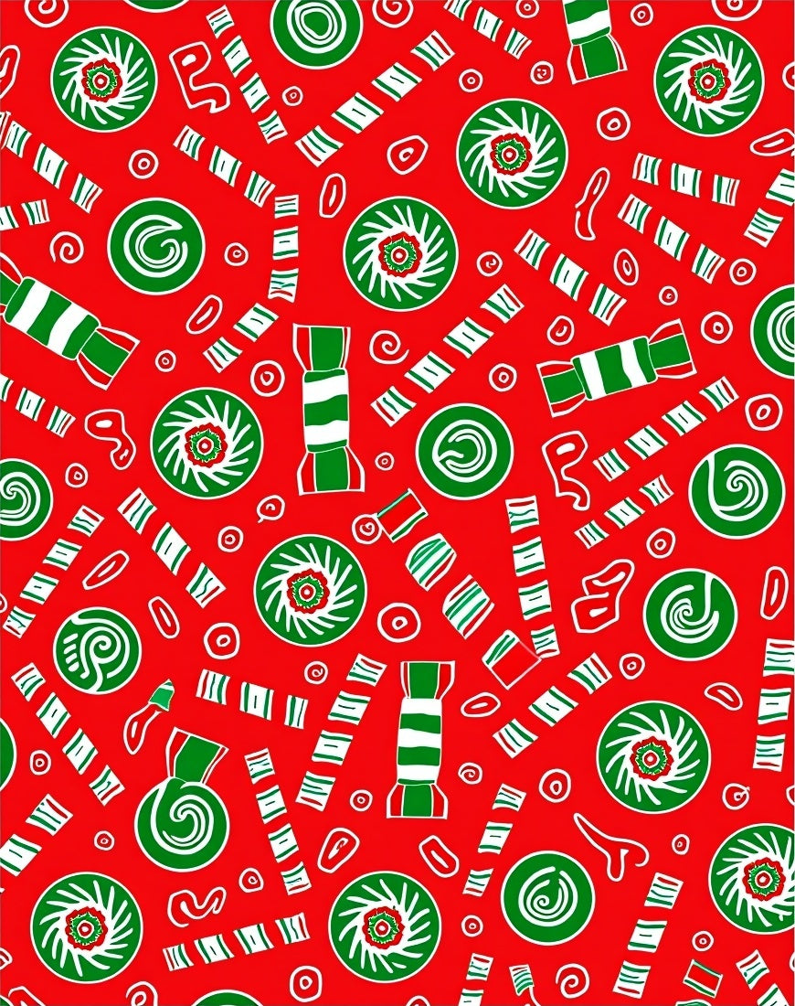 Red Green Candy Swirl Holiday Rug