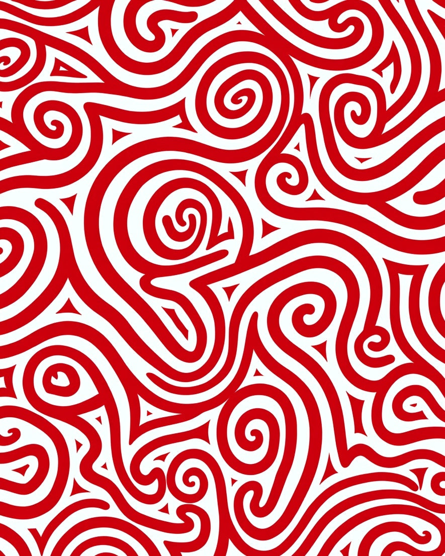 Crimson Swirl Abstract Harmony Rug