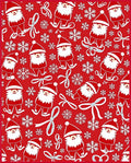 Whimsical Red Santa Snowflake Bows Rug