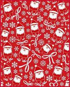Whimsical Red Santa Snowflake Bows Rug