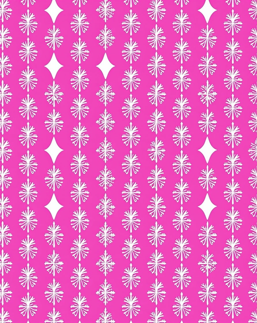 Bright Pink White Diamond Starburst Rug
