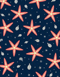 Coral Starfish Navy Scatter Rug