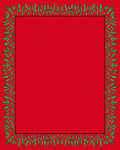 Vibrant Green Leaf Border Red Rug