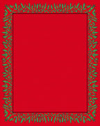Vibrant Green Leaf Border Red Rug