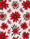 Red Floral Garland Poinsettia Rug