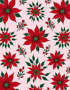 Red Floral Garland Poinsettia Rug