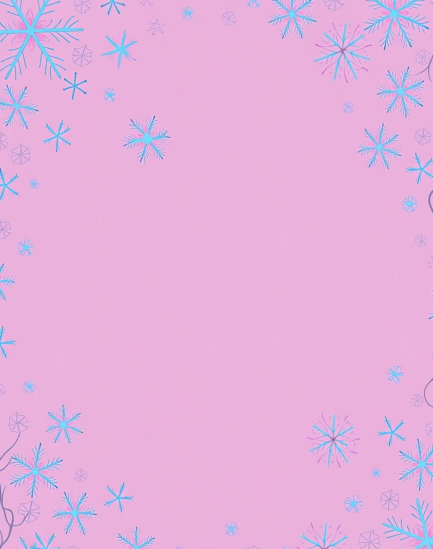 Pink Sky Blue Snowflake Charm Rug