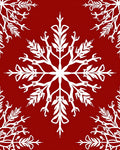 Crimson White Winter Snowflake Graphic Rug