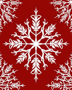 Crimson White Winter Snowflake Graphic Rug