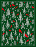 Cardinal Forest Snowy Pine Scene Rug