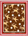 Brown Ginger Reindeer Snowflakes Rug
