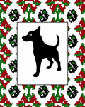 Black Dog Amidst Red Green Accents Rug