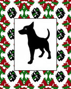 Black Dog Amidst Red Green Accents Rug
