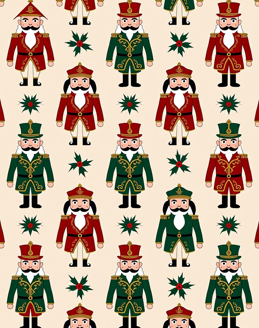Festive Nutcracker Soldier Emerald Red Rug