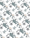 Whimsical Blue Elephant Folk Art Rug