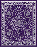 Elegant Plum Floral Medallion Border Rug