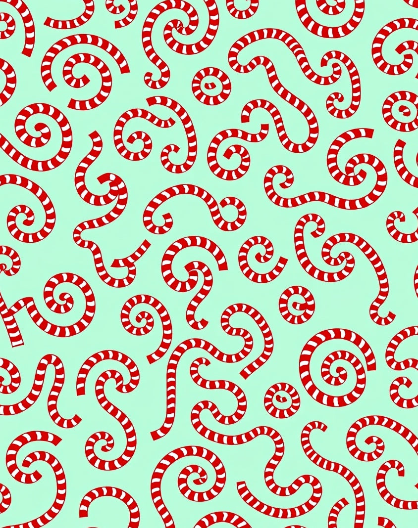Red White Swirls Mint Background Rug