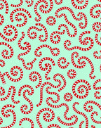 Red White Swirls Mint Background Rug