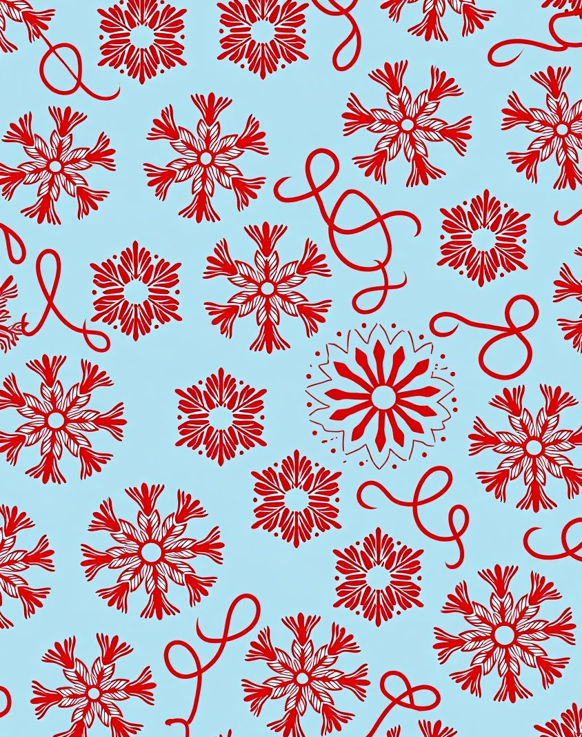 Crimson Snowflake Mandala Ballet Ribbon Rug