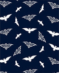Dark Navy White Flying Bats Rug
