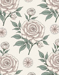Cream Rose Garden Botanical Arrangement Rug
