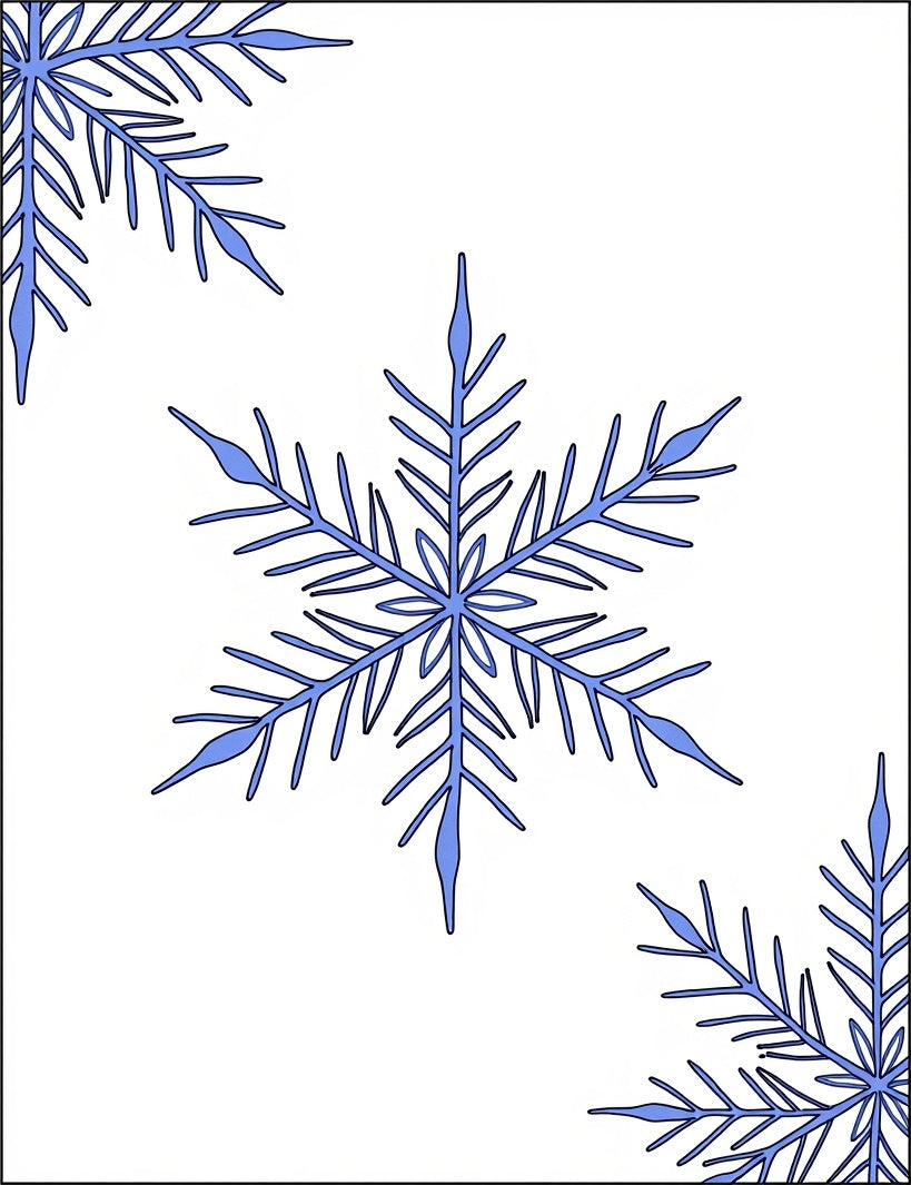Blue Snowflake Corner Accents Rug