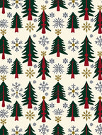 Christmas Trees Snowflakes Festive Collection Rug