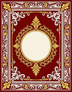 Crimson Gold Floral Medallion Frame Rug