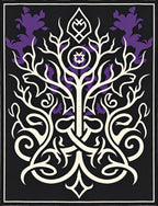 Dark Floral Tree Branch Medallion Rug
